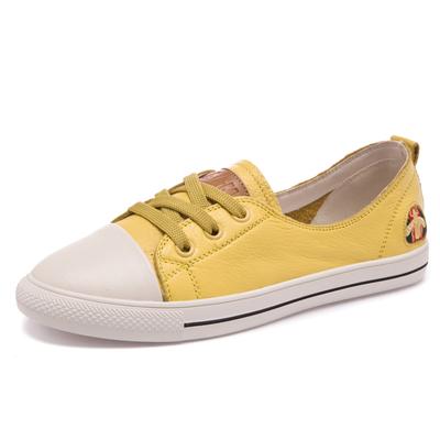 Feiern Sie Sommerleder Damen Casual Weiß Vulkanisierte Schuhe Sneakers Bequeme Flats 2025 Damen Slipper Flacher Schuh