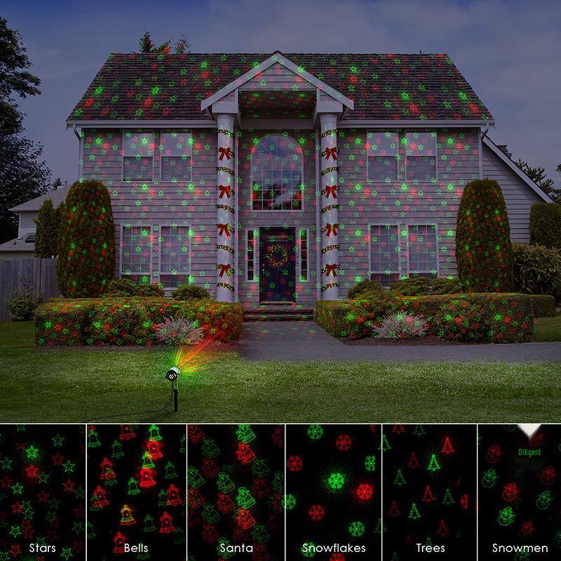 Outdoor Waterproof Laser Projector: Red & Green Multi-Pattern Lights for Holiday Atmosphere