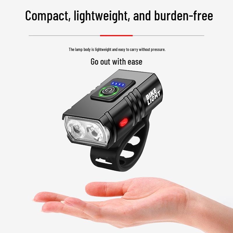 Dual T6 LED Waterproof USB Rechargeable Bike Light for Night Riding