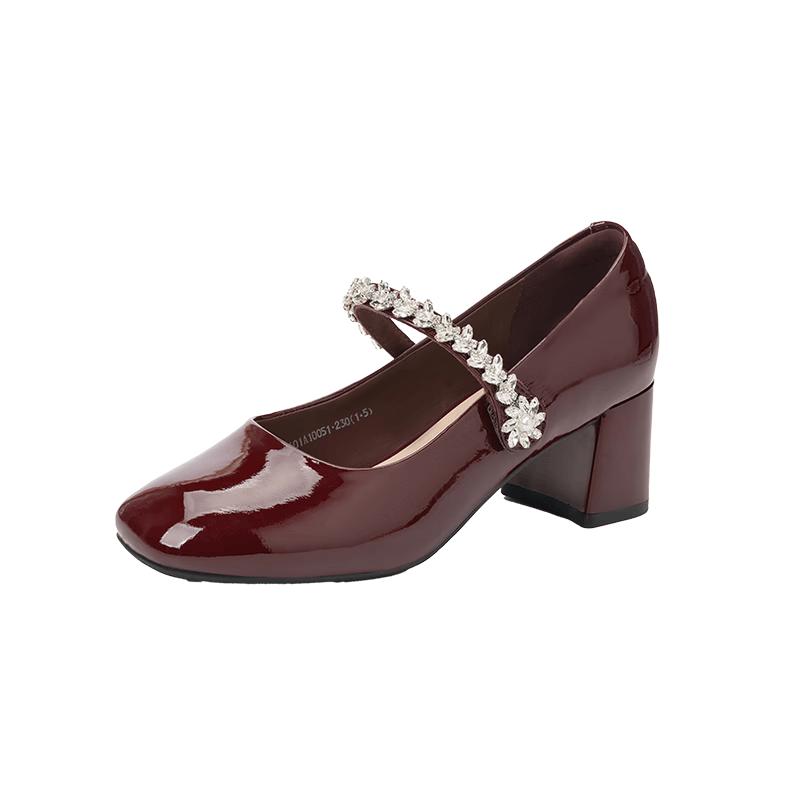 Josiny Women s Chunky Heel Mary Jane Shoes 39 Stable Thick Sole