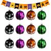 12 Stück 5CM Halloween Baum Kürbis Ornament Bunte Kürbisbälle Dekorationen Herbstfest Dekoration Kleiner Baum Anhänger