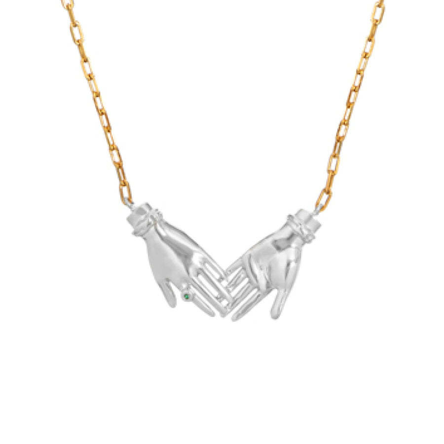 

High Color Retention Double-Sided Wearing Palm Eye Devil S Eye Necklace Clavicle Chain Gold-Plated Necklace Color Retention