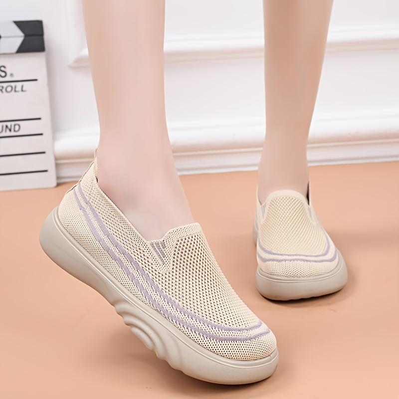 Women's Slip-On Loafers, New Spring Fashionable Versatile Breathable Casual Flat Shoes, Soft Sole Comfortable Slip-On Mom Shoes, Women Shoes