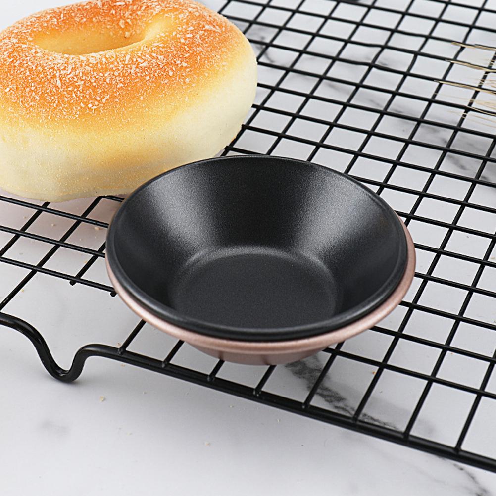 6 Pcs Egg Tart Mold Non-stick Anti-sticking Baking Supplies Easy To Clean Holder Carbon Steel Tools