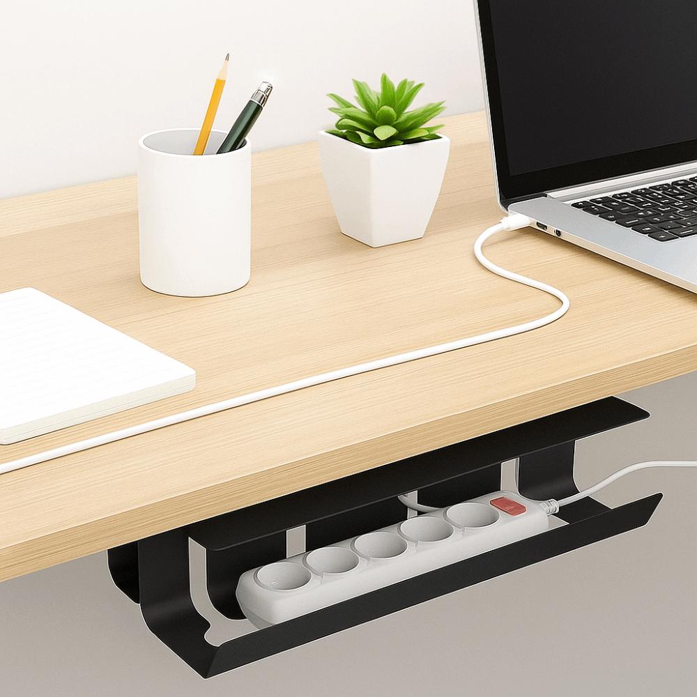 Large Capacity Under Desk Cable Management Tray Strong Load-bearing Socket Strip Holder  Study