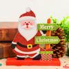 Wooden Christmas Decor Santa Claus Tabletop Sculpture Deer Snowman Ornament Bar