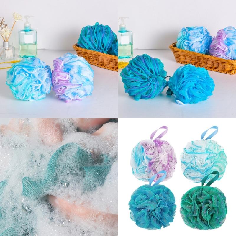4 Pcs Bath Shower Sponges Shower Loofah Balls Gradient Bath Sponges Easy Foaming for Women Men Exfoliating Skin Clean