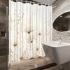 1pc Beige Floral Shower Curtain - Cosmos Flowers, Durable Polyester, 12 Hooks,  Machine Washable