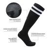 Floso Men's Striped Knee Length Football Socks (Pack of 3)