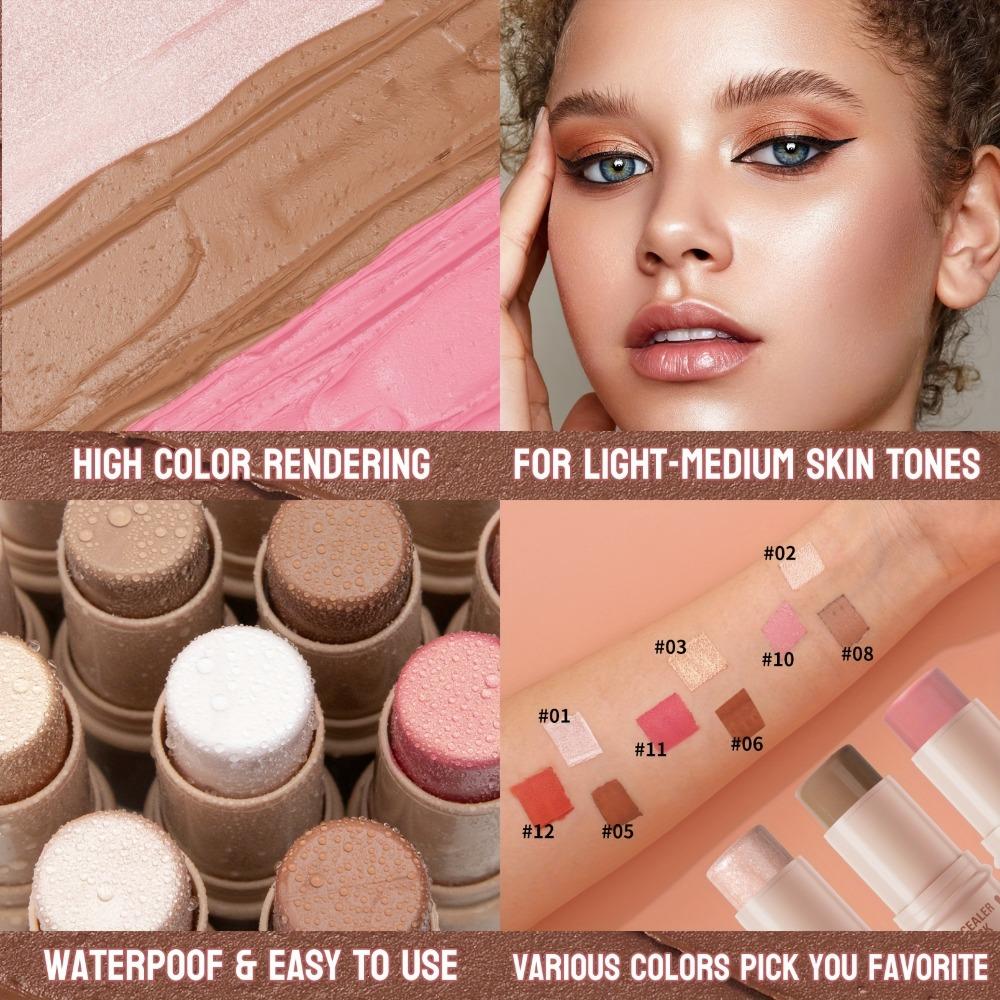 Professional Highlight Contour Makeup Set for Dewy Glowing Look