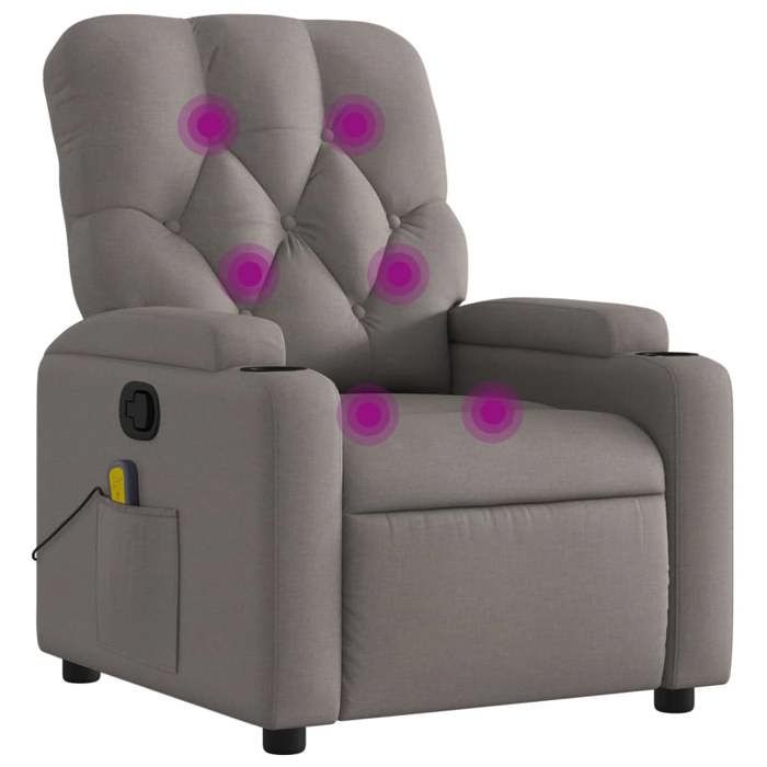 VidaXL Reclining Massage Armchair, Relaxation Chair with Cup Holders, Seat with Backrest and Armrests Living Room, 372499
