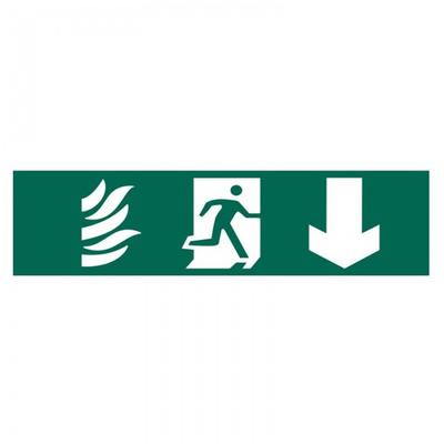Scan Running Man Arrow Down - Pvc Sign 200 X 50mm