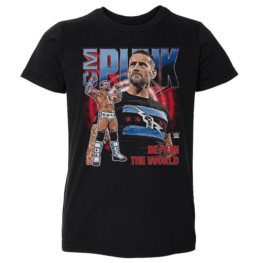 Pánské černé retro tričko CM Punk BITW WWE Léto Pánské tričko s potiskem s kulatým výstřihem Sportovní ležérní top Slim fit s krátkým rukávem