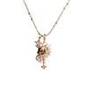 Collana con Ciondolo Cavallo Zodiacale Placcata Oro 18k - Elegante Design a Cielo Stellato, Delicata Catena per la Clavicola.