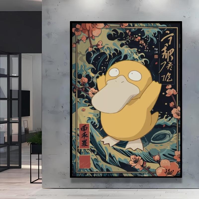 Print on Canvas  Gengar Classic Anime Posters Cartoon Character Picture HD Printing Retro Style Home Living Room Decor