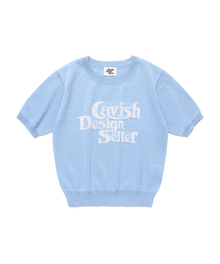 CAVISH W Seller Logo Intarsia Knit Blue(Cv2Emfk601A)