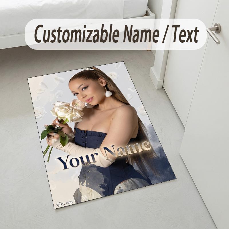 Personalized Crystal Velvet Carpet,Ayliva Custom Printed Name, Plush Area Rug For Home Indoor Decor