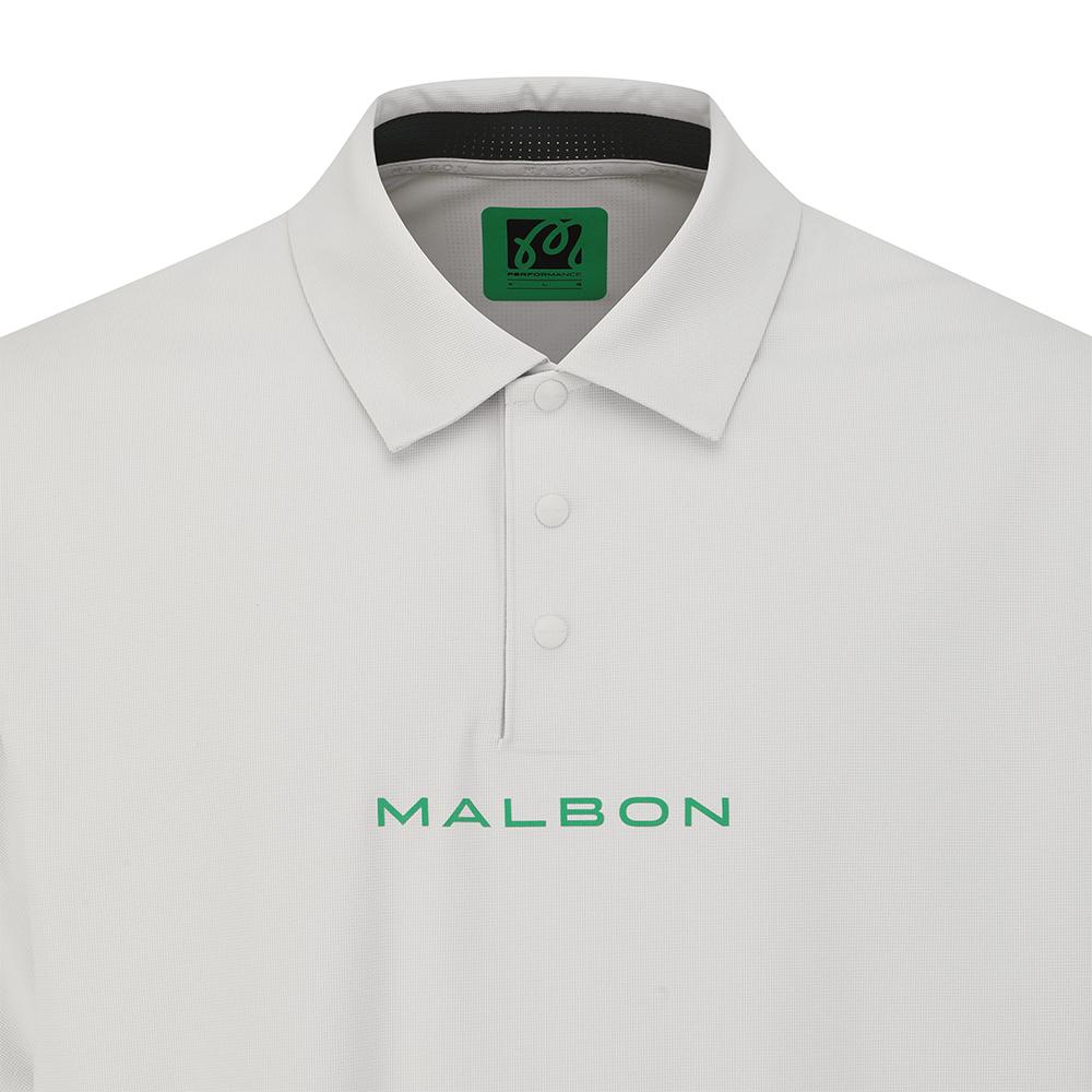 MALBON GOLF Performance Short Sleeve Polo Shirt Light Gray (Man)