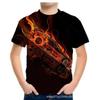 Summer Round Neck 3D Racing Series Printed Top Fashionable Casual Short Sleeved Children's Boy T-shirts