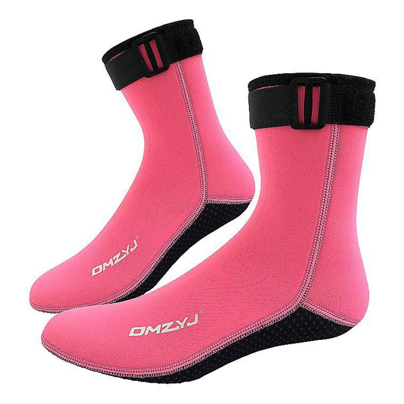 Pink Color Mid Cut Diving Socks Barefoot Keep Warm Kitesurf Windsurf Suit Snorkeling Flippers Surf Beach Booties Underwater