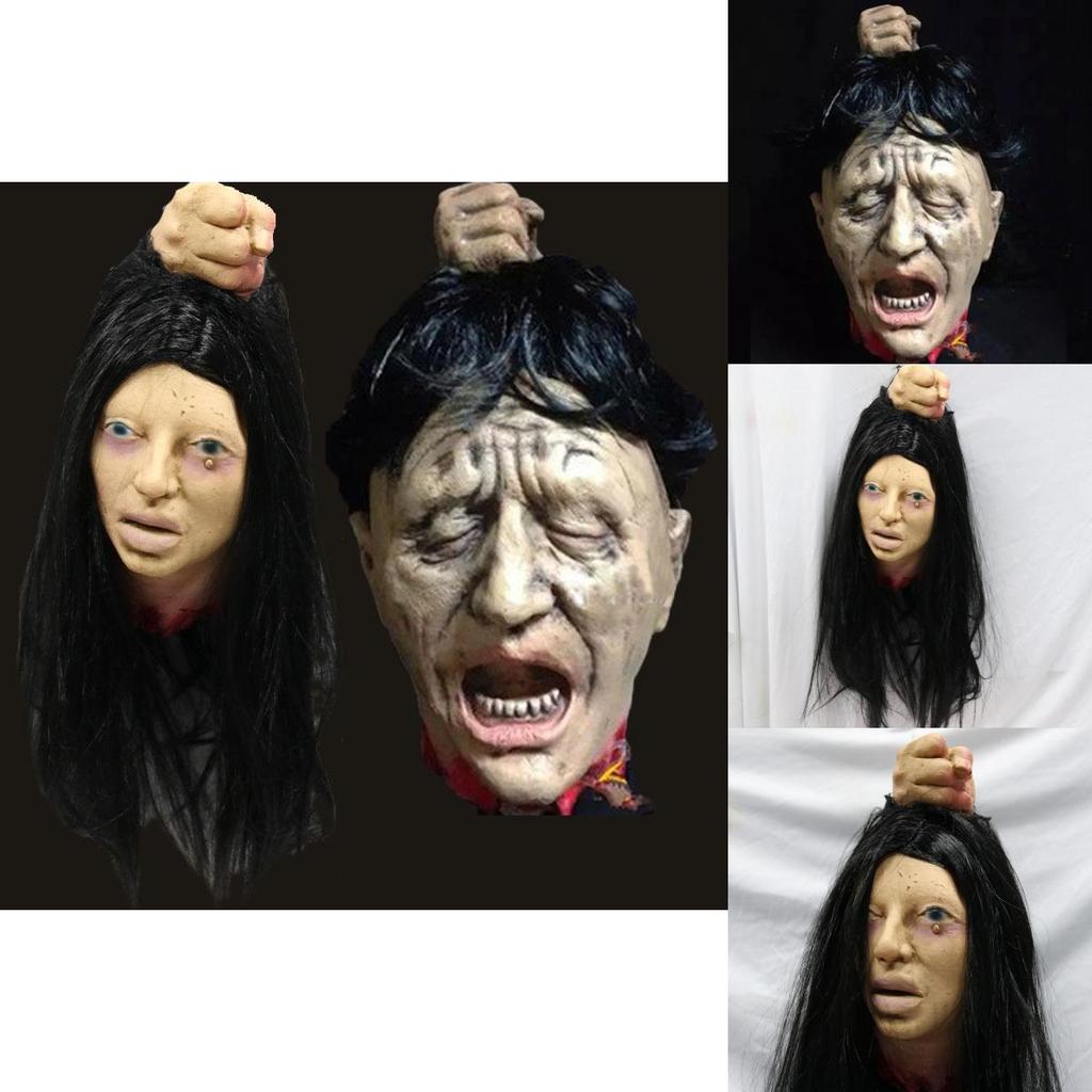 Haunted House Prop Latex Filled Head With Mechanical Craft For Halloween Party And Bar Decor