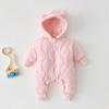 Adorable Hooded Cotton-Padded Baby Romper for Autumn/Winter