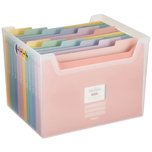 Nakabayashi Index File Box Document Storage Case F4 Clear Fubo I-F4C