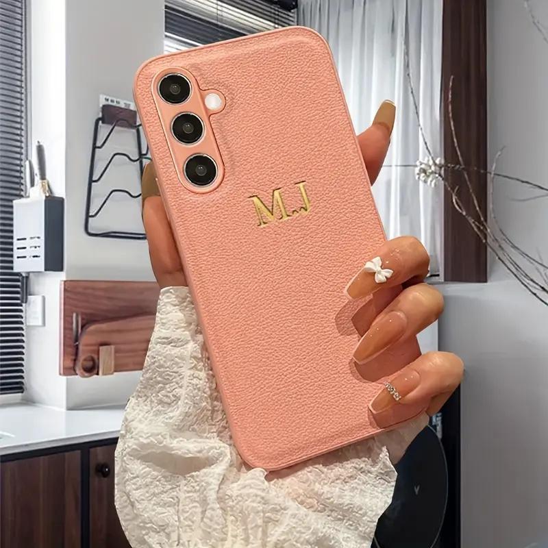 

Custom Name 3D Engrave Case for Galaxy S25 S24 S23 S22 S21 S20 Ultra Plus FE A14 A15 A34 A35 A52 A53 A54 A55 Faux Leather Cover Galaxy S23