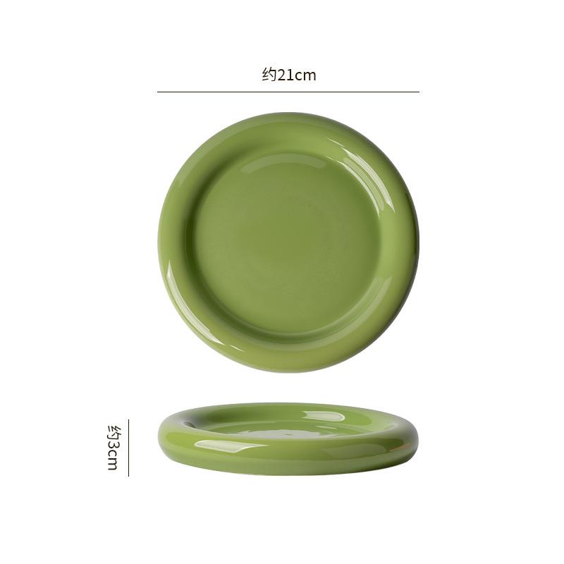 Creative and Unique Donut Ceramic Steak Plate Restaurant Hotel Tableware Round Ceramic Western-style Plate Cooking Dish Kitchen