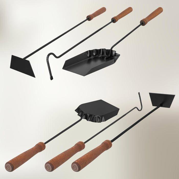 Serviteur De Cheminée - KOTARBAU - 3 Pièces - Métal - Bois - Antidérapant