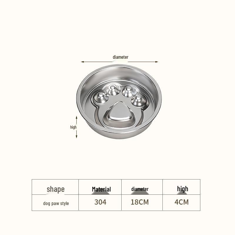 Stainless Steel Non-Slip Slow Feeder Bowl for Small Dogs and Cats