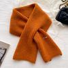 Small scarf with wool crossed wool for women's winter new versatile knitted neck protection coffee scarf