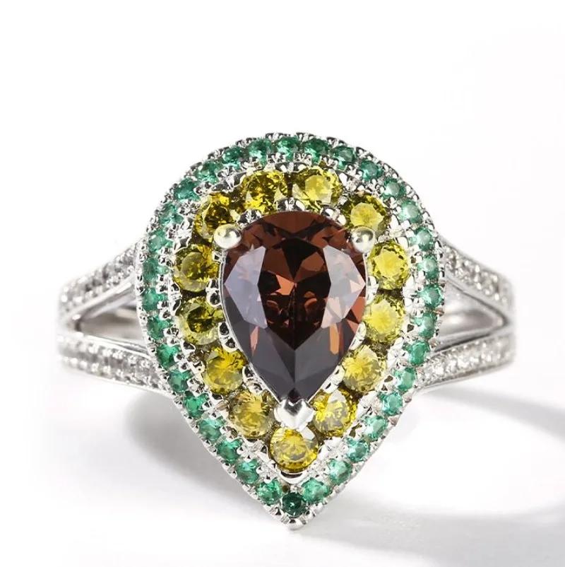 European and American Light Luxury High-end Feeling Zircon Ring With Adjustable Opening For Female Engagement and Wedding Rings