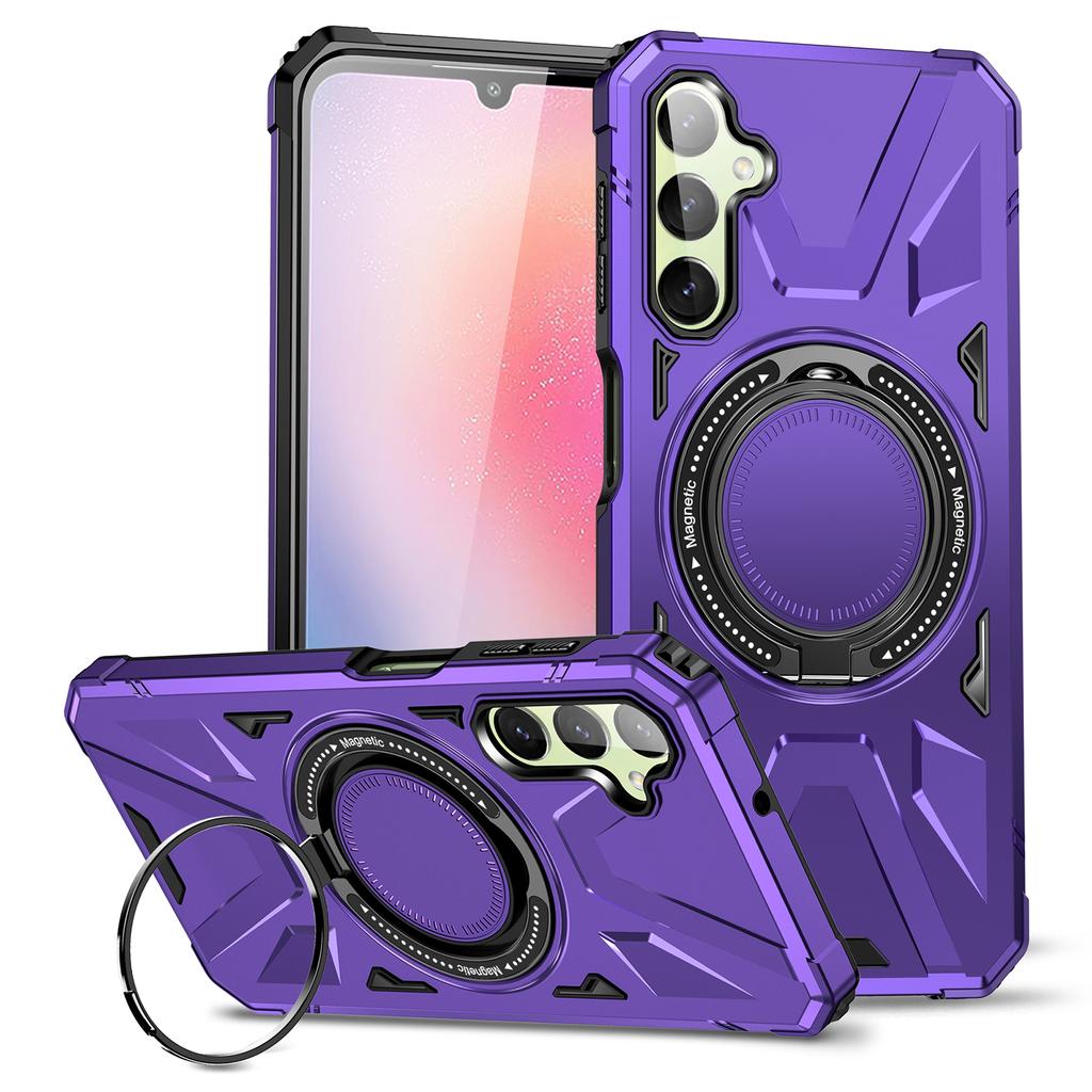For Samsung Galaxy A55 5G Case Magnetic Ring Kickstand TPU+PC Phone Cover