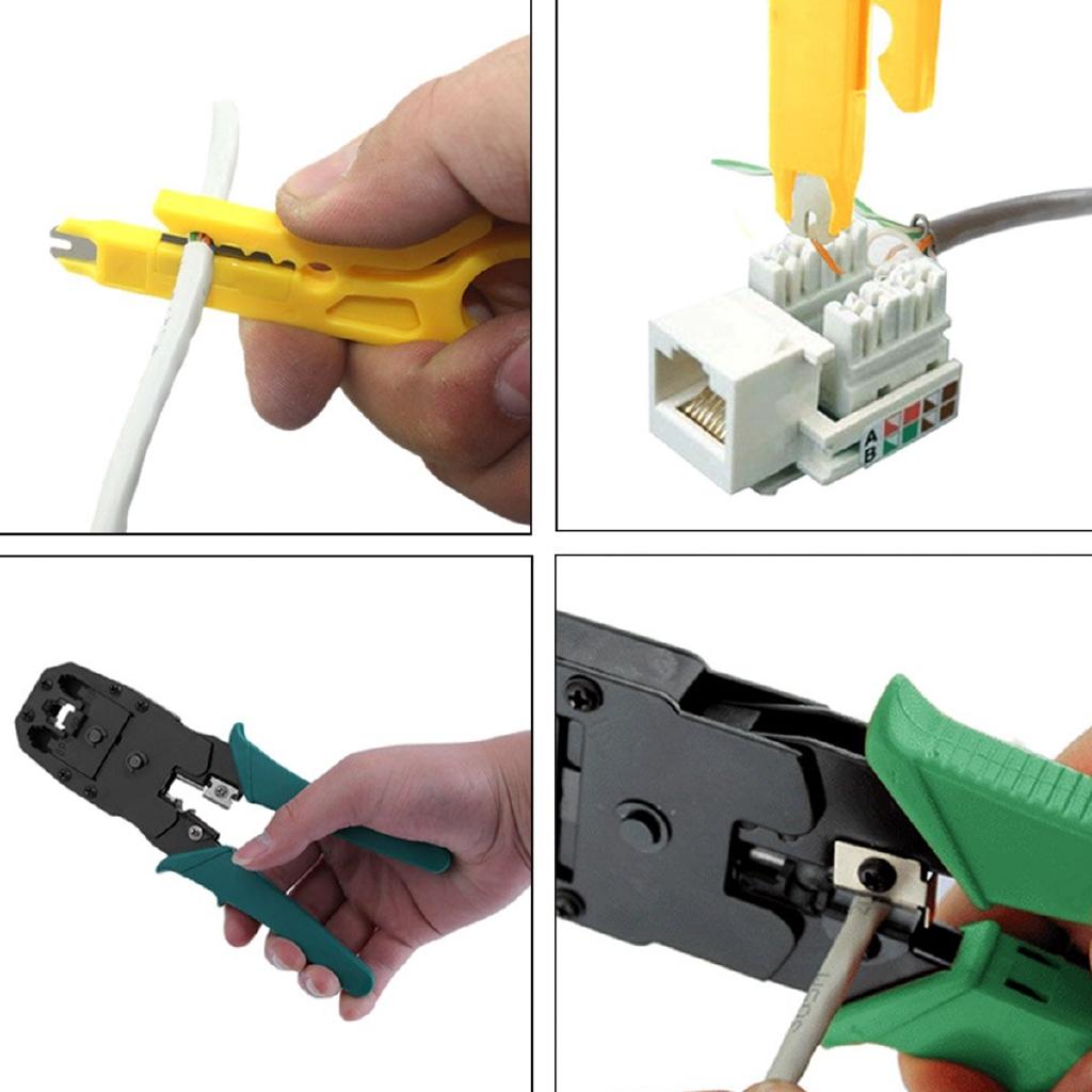 3 in 1 Network Ethernet LAN Kit Cat5e Cat6  RJ45 Cable Tester Crimping Tool Set