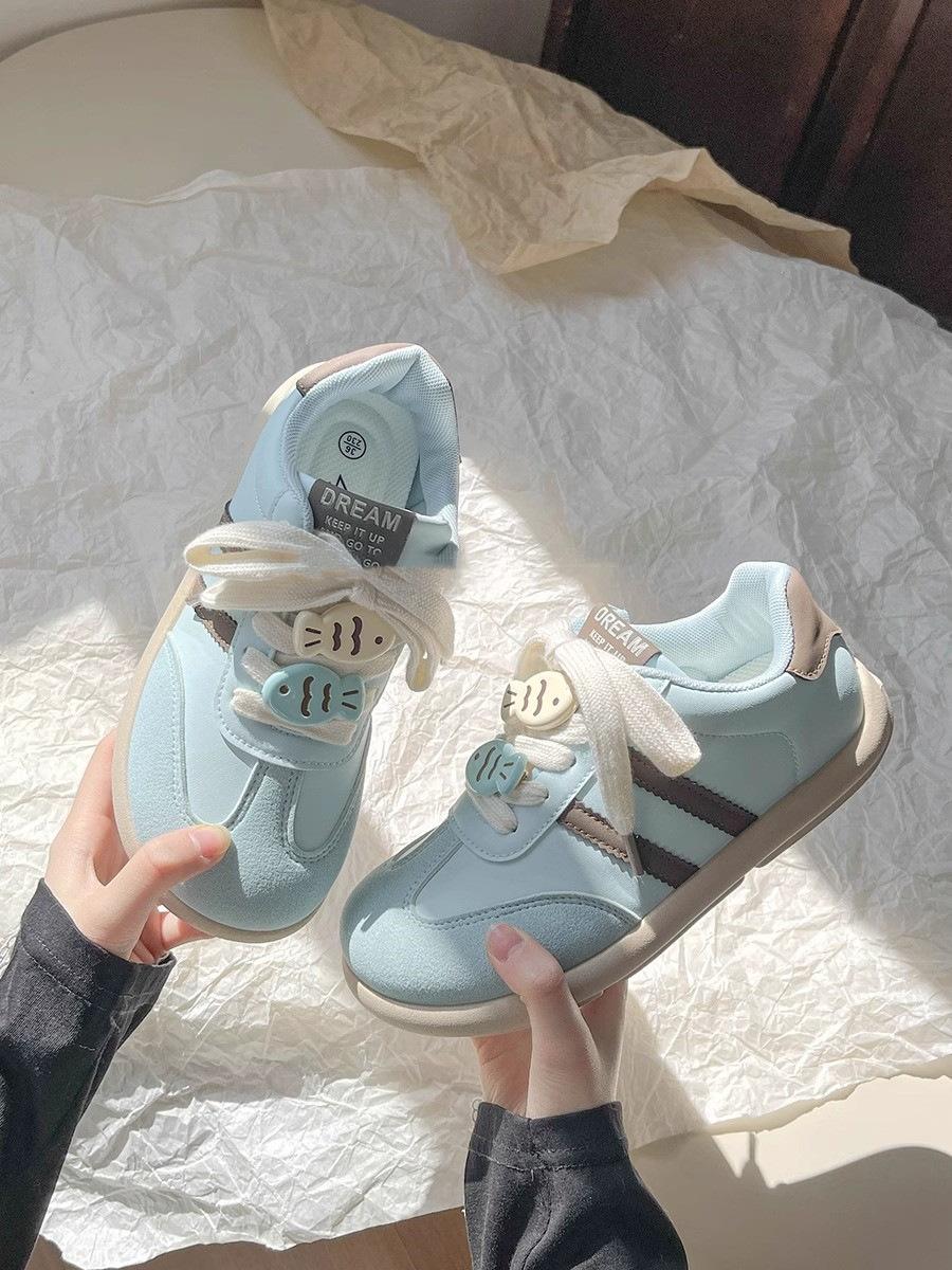 

Little White Shoes Women s 2025 Summer Niche Design Sende Training Shoes Sweet Platform Bow Student Casual Board Shoes 40 озеро синий