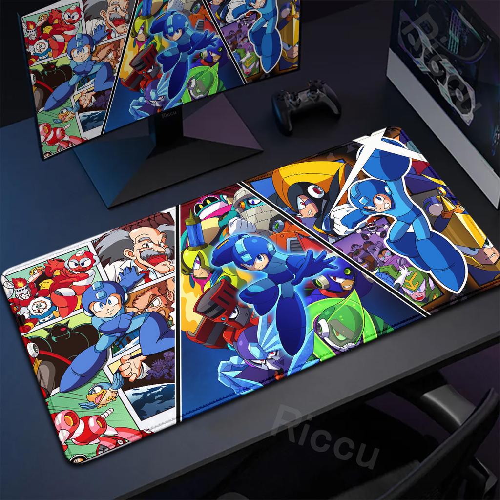 xcm Mousepad Megaman Anime Keyboard Pad Xxl Table Protector Rubber Carpet Pc Office Accessories Gamer Nonslip Speed Deskmat