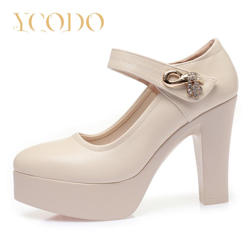 Doamnelor și fetelor Studenți din piele naturală pantofi rochie confortabili cu toc înalt Mary Janes pentru femei