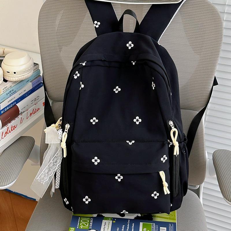 Schoolbag Korean Ins Mori Sweet Backpack High Value College Style Embroidery Flower Middle School Student Schoolbag Women's Backpack