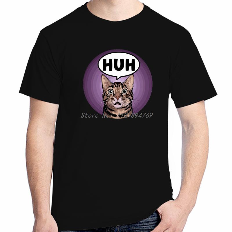 Huh Cat Meme Funny Graphic T Shirts Fashion Tees Tops Cotton New Shirts And Tshirts Unisex Summer Streetwear Print T Shirt