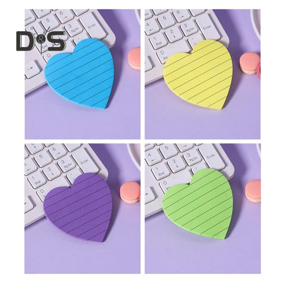 Sticky Notes Set 8 Colors Heart Square Shapes Removable Clean Smooth Writing Sticky Notes Home Office School Supplies