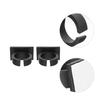 Set of 2 Wireless Mic Holders, Square, Black, Plastic with Adhesive