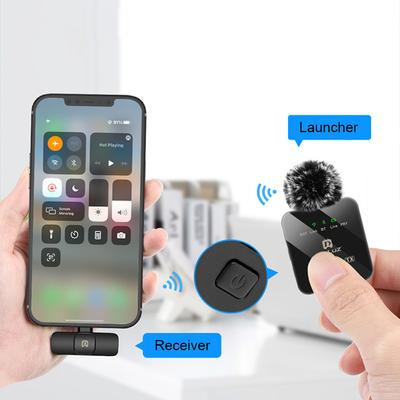 PULUZ Bezprzewodowy Mikrofon Lavalier Przenośny Mini Mikrofon do Nagrywania Audio i Wideo dla iPhone'a Android Zewnętrzna Transmisja na Żywo
