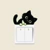 PVC Glowing Cat Stickers Self-Adhesive Cat Switch Stickers Luminous Cat Wall Decals  Living Room