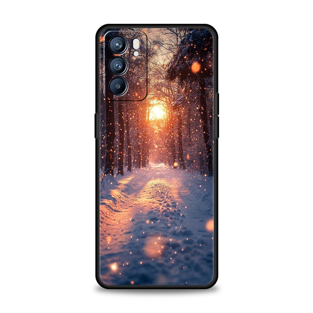 

Landscape Winter Light Snow Case For Oppo Reno13 Reno12 Reno11 F Reno10 Pro A54 5G Find X5 A53 A52 A9 A17 4G A79 A80 A98 Cover For Oppo A9 2020