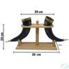 Wikinger Trinkbecher Handgefertigt Natur Ochsenhorn Becher für Ale, Bier, Met, Wein | 12 Zoll | 100% Auslaufsicher | mit Schönem Holzständer (2er Set)