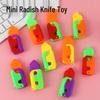 6cm Palm-Sized 3D Gravity Luminous Radish Decompression Toy Knife