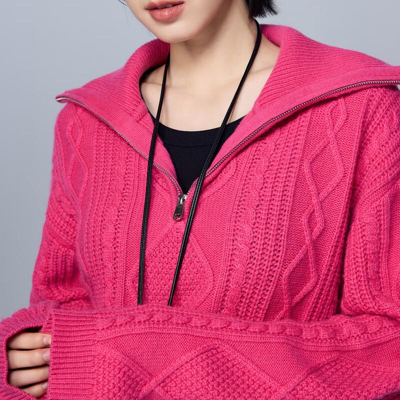 

Sancai Women s Textured Cable Knit Long Sleeve Sweater S