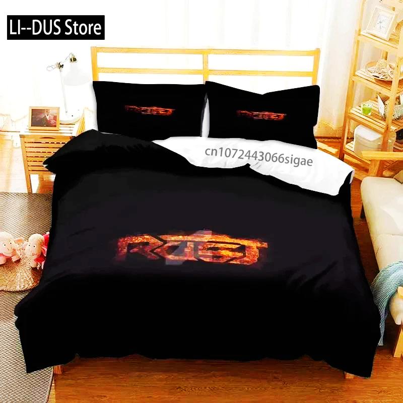 Rust Game Logo Printed Bedding Set Duvet Cover Bed Set Quilt Cover Pillowcase Comforter King Queen Size Boys Adult Bedding Set