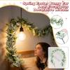 1.8m Spring Easter Bunny Ear Leaf Decoration Wisteria Wreath Doorway Fireplace Stairs Table